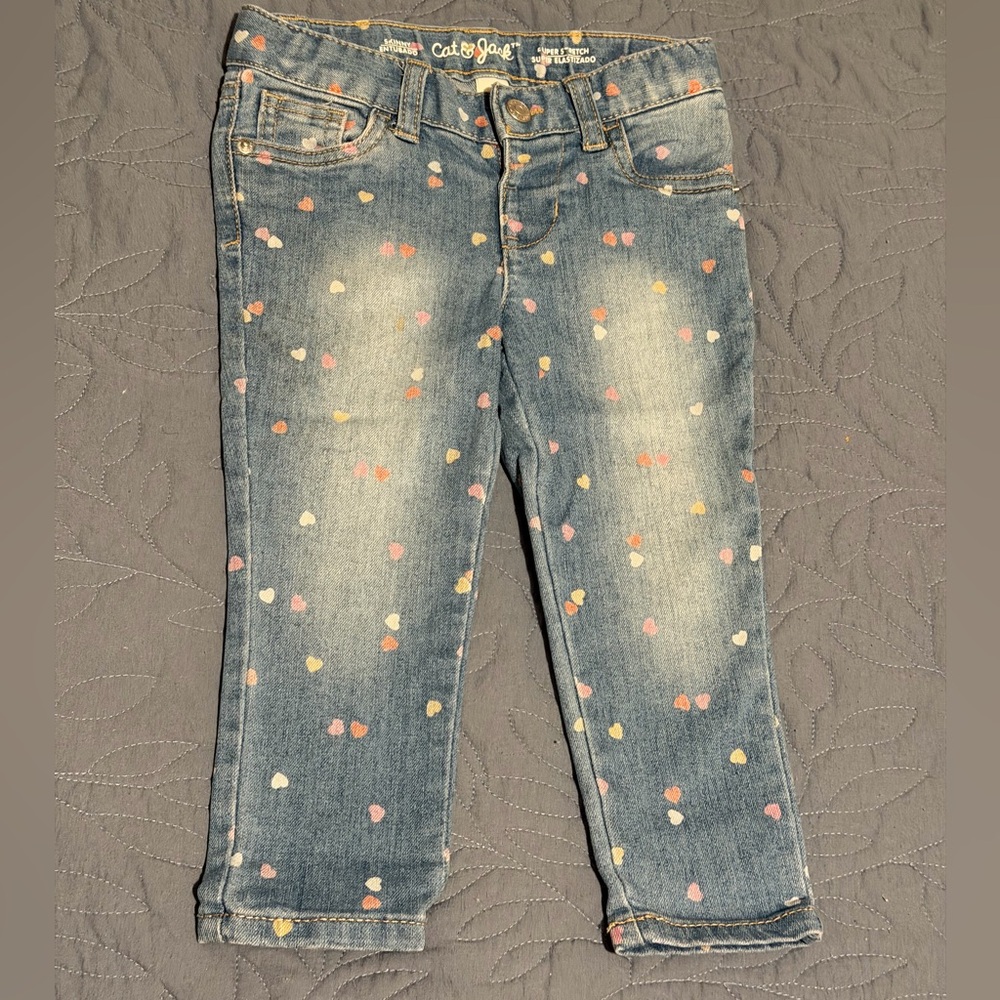 Cat & Jack Multicolor Heart Jeans